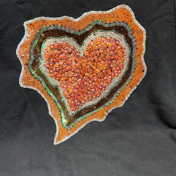NWOT FC jeans sequenced heart black top Sz S - Picture 7 of 7